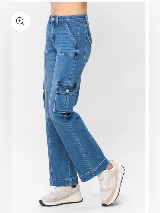 Judy Blue Denim - Judy Blue Wide Leg Cargo Jeans High Waisted Size 11 / 30